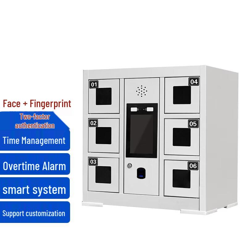 Smart 6-Door Phone Locker with Biometric Access