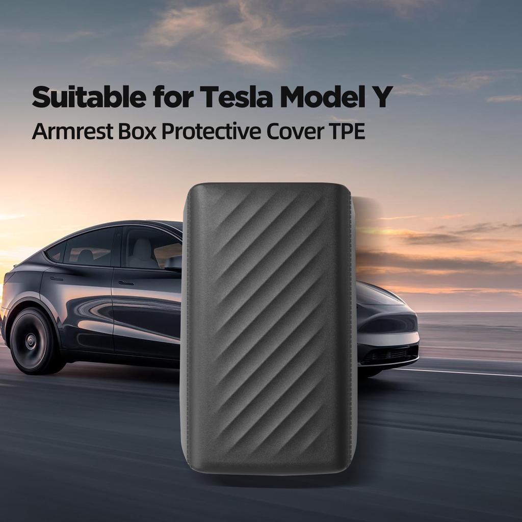 For Tesla Model Y 2025-2025 Armrest Box Protective Cover Central Control Armrest TPE Protector Mat Car Interior Accessories