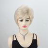 Women Light Blonde Wigs with Bangs Short Layered Hair Synthetic Wave Wig for Daily Cosplay Use Heat Resistant Fibre