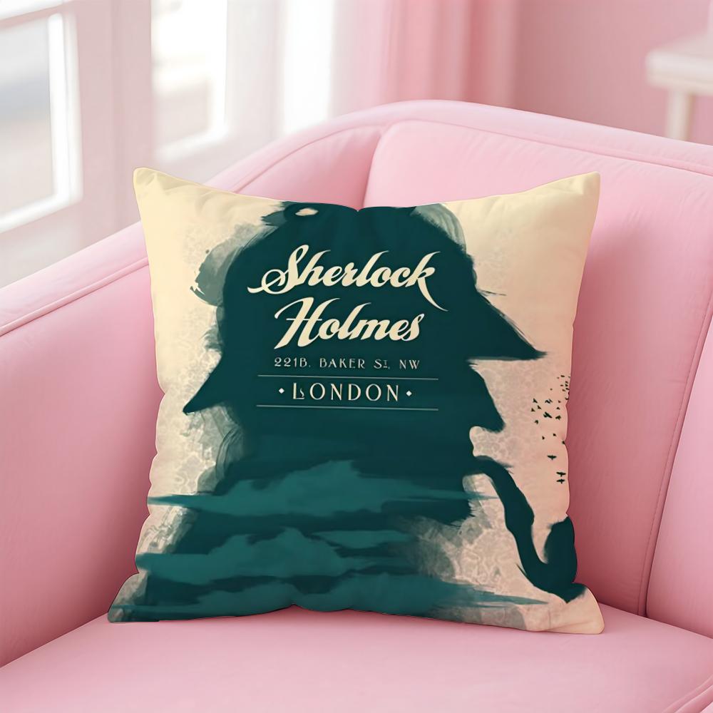 Classic British TV Series SSherlock HHolmes Cushion Cover Pillow Case Soft Skin Friendly Fabric Concealed Zipper