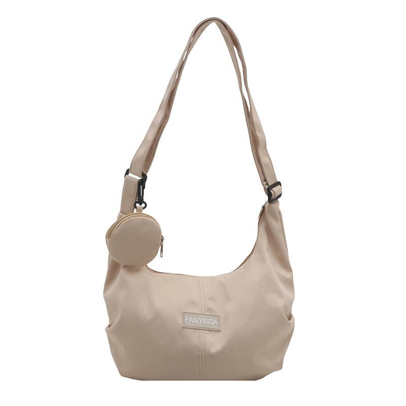 Solid Color Letter Decor Large Capacity Women Crossbody Bag With Coin Purse For Students And Commuters