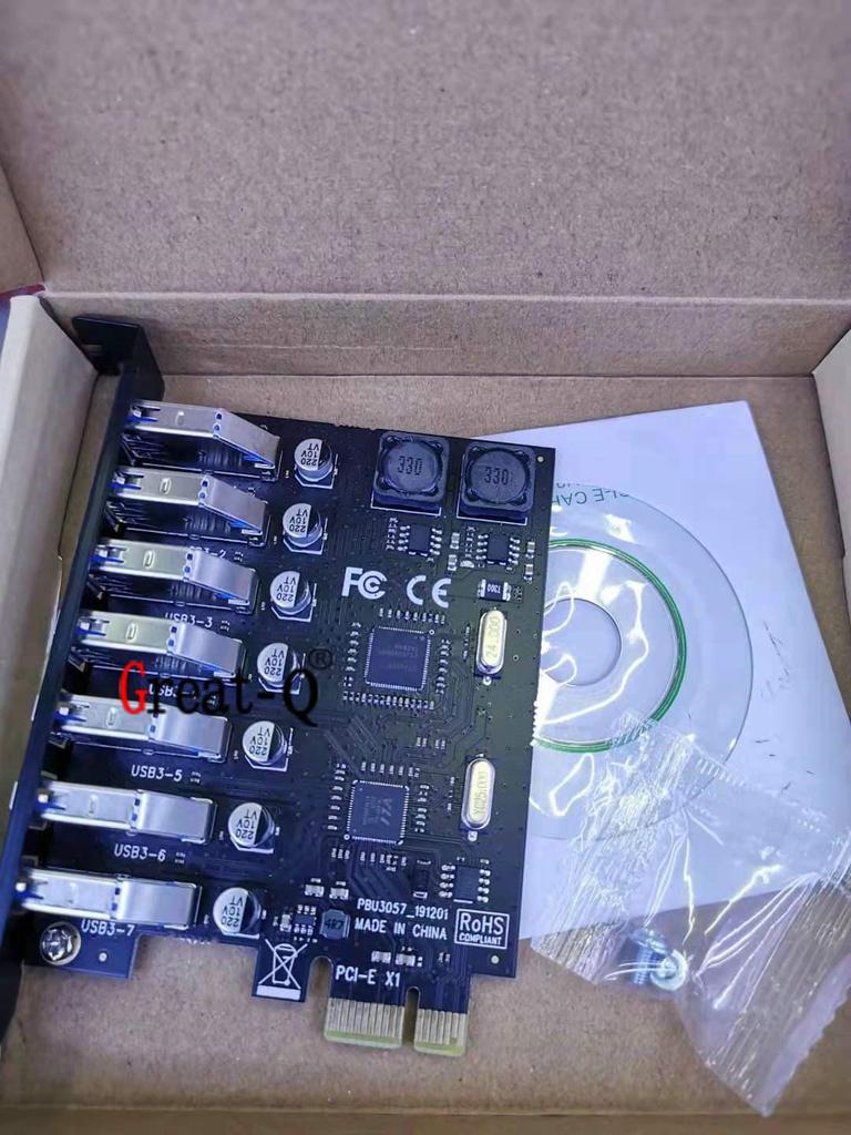 Placă adaptor PCI-E la USB 3.0 cu 7 porturi pentru PC desktop - Nu necesită alimentare externă, Chip NEC