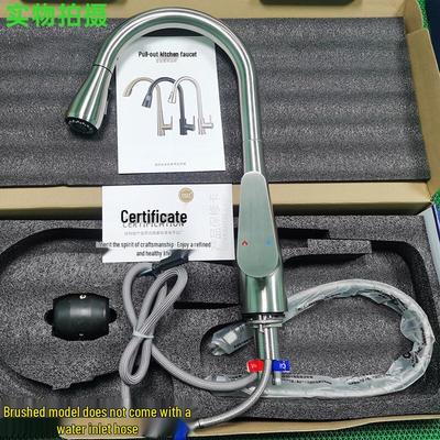 Brushed 304 Stainless Steel Pull-Out Kitchen Faucet