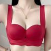 Red Original Seamless Underarm Support Soft Gathering Bra for Women