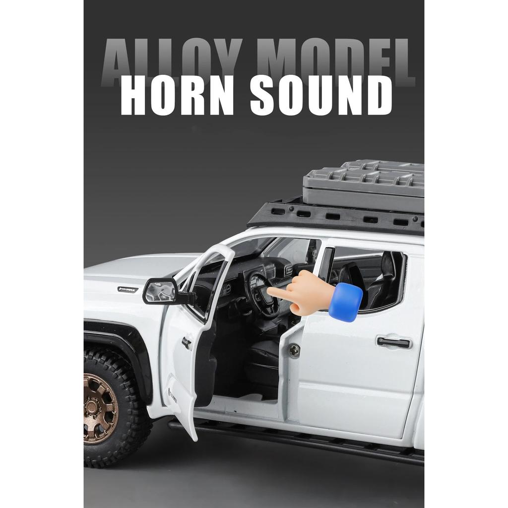 Reiseversion 1/24 TOYOTA Tacoma Legierung Pickup Automodell Diecast Metall Geländefahrzeuge Automodell Ton und Licht Kinderspielzeug Geschenk