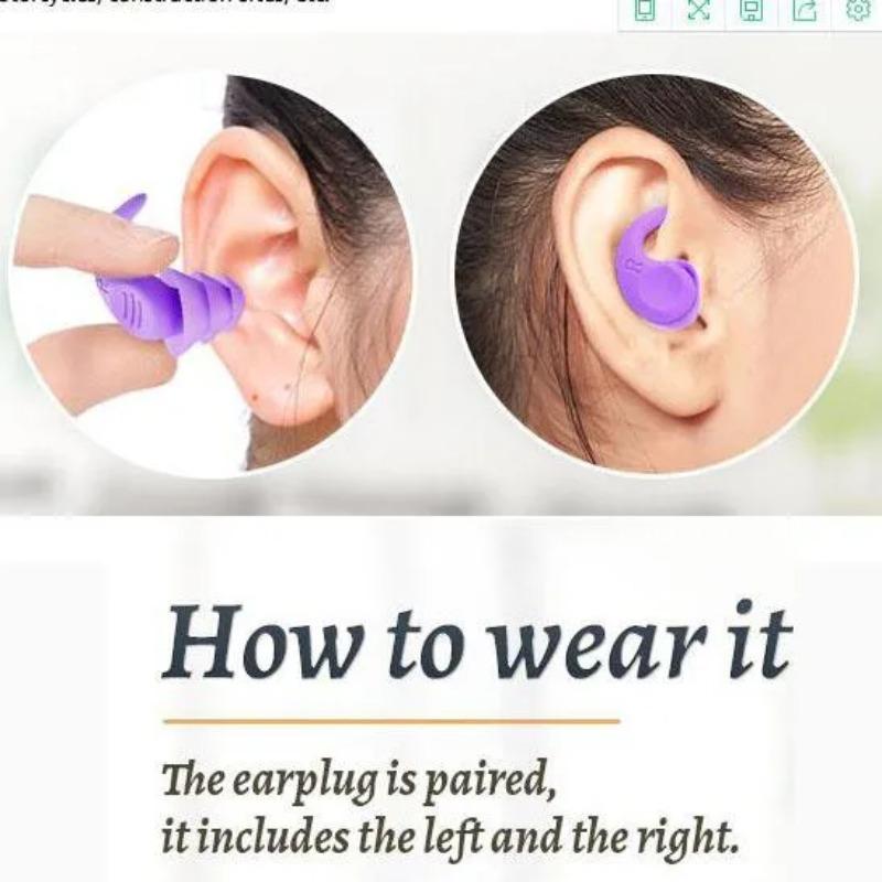 1 Pair Antinoise Earplugs Sound Insulation Ear Protection Earplugs Sleeping Swimming Travel Noise Reduction Waterproof Earplugs