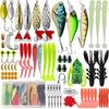 88PC Fish Lure Set: Full-Swim, Glitter Vib, Pencil, Frog, Soft Lures — Compatible with Perch & Black Fish