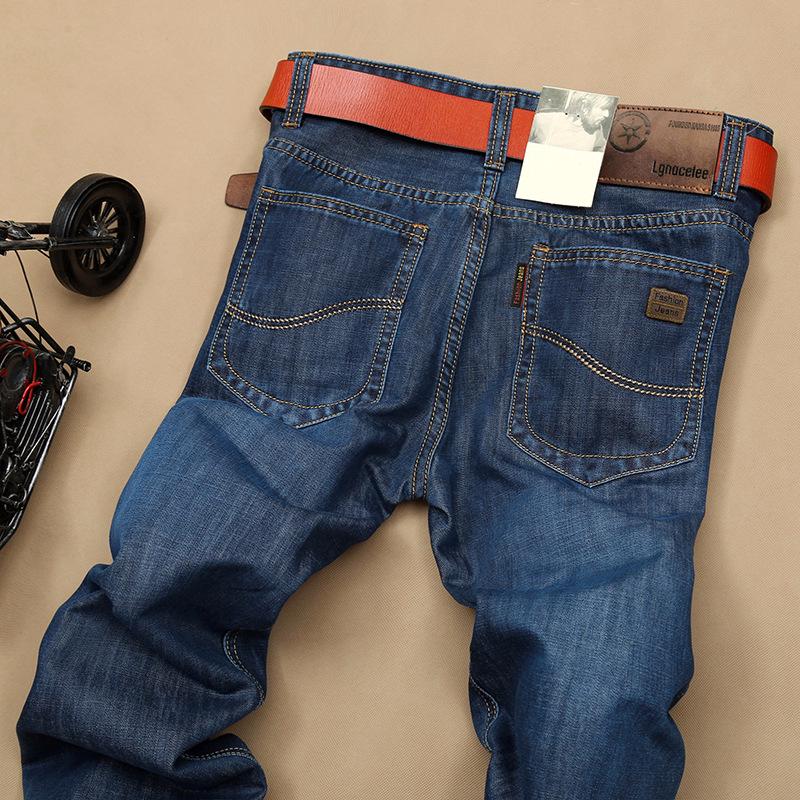 

Мужские модные черные корейские узкие прямые джинсы - повседневные свободные длинные брюки (Коллекция Весна 2018) 34