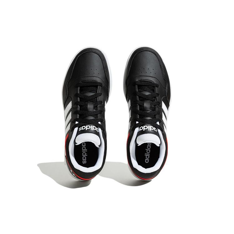 Adidas Neo Hoops 3.0 Magic Ring Leather Slip Resistant Durable Lightweight Low Top Skate Shoes Men Sneakers Black White Red H03778