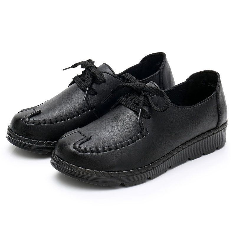 

Весенние и осенние туфли для мам среднего и пожилого возраста, нескользящие, мягкие подошвы, неутомимые ноги, одиночные туфли, свободные, для полных ног, рабочая обувь для мастерских, женская, грязевая 40 чёрный