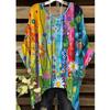 Fashion New Arrival Plus Size Bastet Egyptian Cat Goddess Print Women's Top Elegant Casual Style Round Neck Long Sleeve T-Shirt