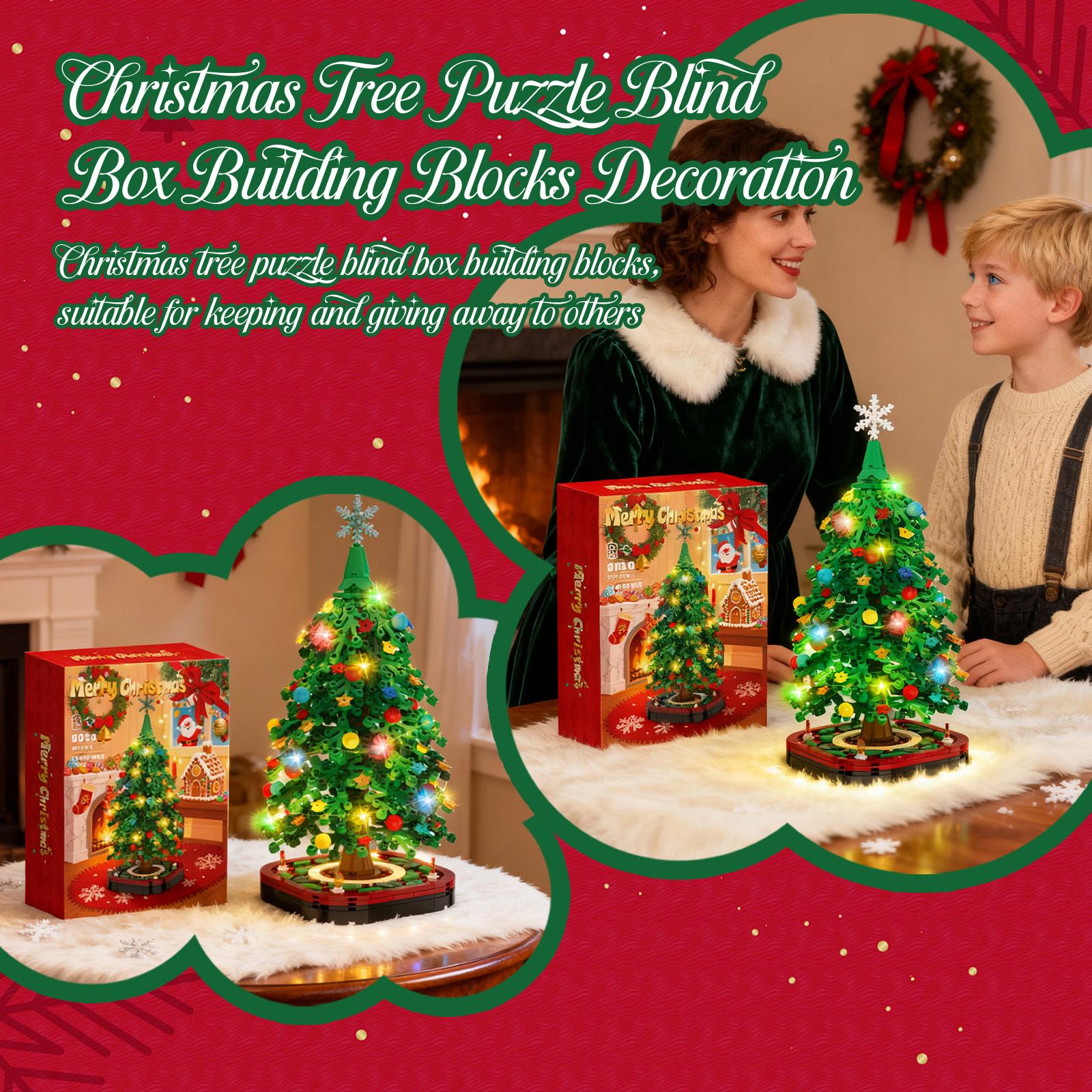 

Christmas Tree Building Set,Christmas Tree Toy Bricks With LED Light, Educational Gift For Boys And Girls, Home Decor Building Toys Gifts For Kids One Size красный