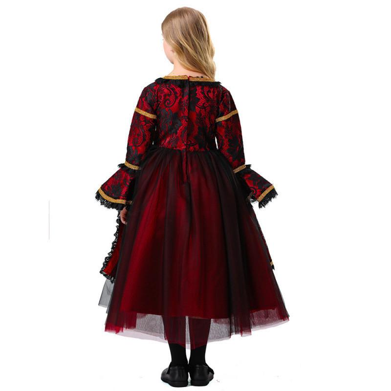 Halloween Child Vampire Costume For Kids With Spandex Fabric For Stage Performance