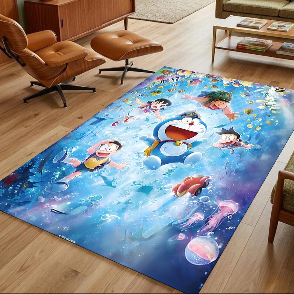 Doraemon Adventure Team Journey Non-Slip Home Carpet Design for Office Decor Living Room Gift