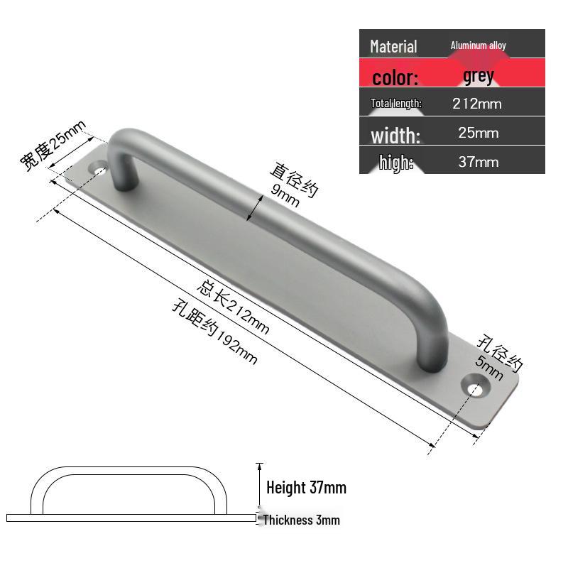 Adhesive Surface-Mounted Handles for Doors, Windows, and Sliding Cabinets - No Drilling Required