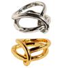 Stylish Double Line Abstract Rings Elegant Rings Unique Jewelry Artistic Rings Brass Texture Suitable for Durability