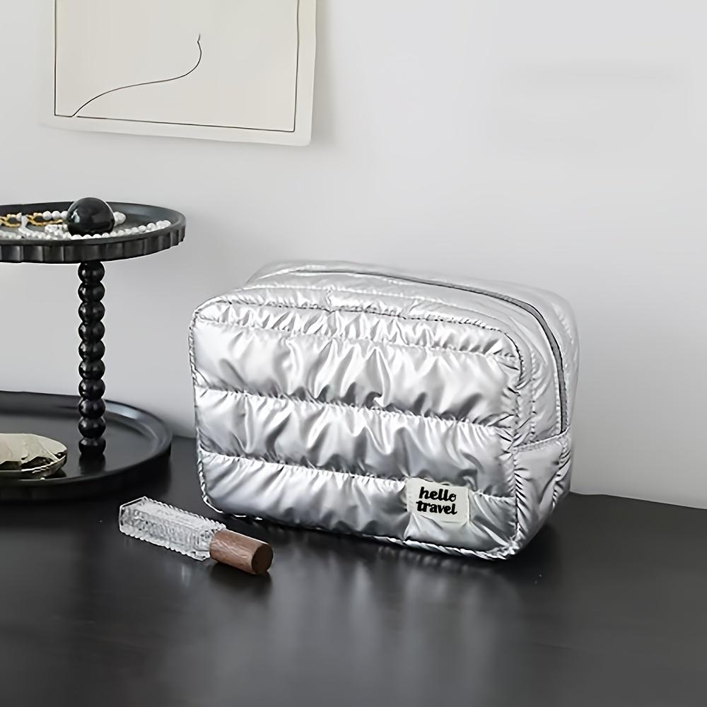Portable Makeup Bag Travel Toiletry Bag Women S Large Capacity Portable Multi-Purpose Makeup Tools Cosmetics Storage Bag Silvery Small