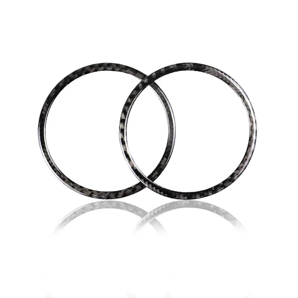 

2 шт. для Ford Mustang 15-17 карбоновая автомобильная дверная аудиоколонка полоска накладка кольцо наклейка аксессуары для салона автомобиля наклейки for Mustang (15-17 чёрный