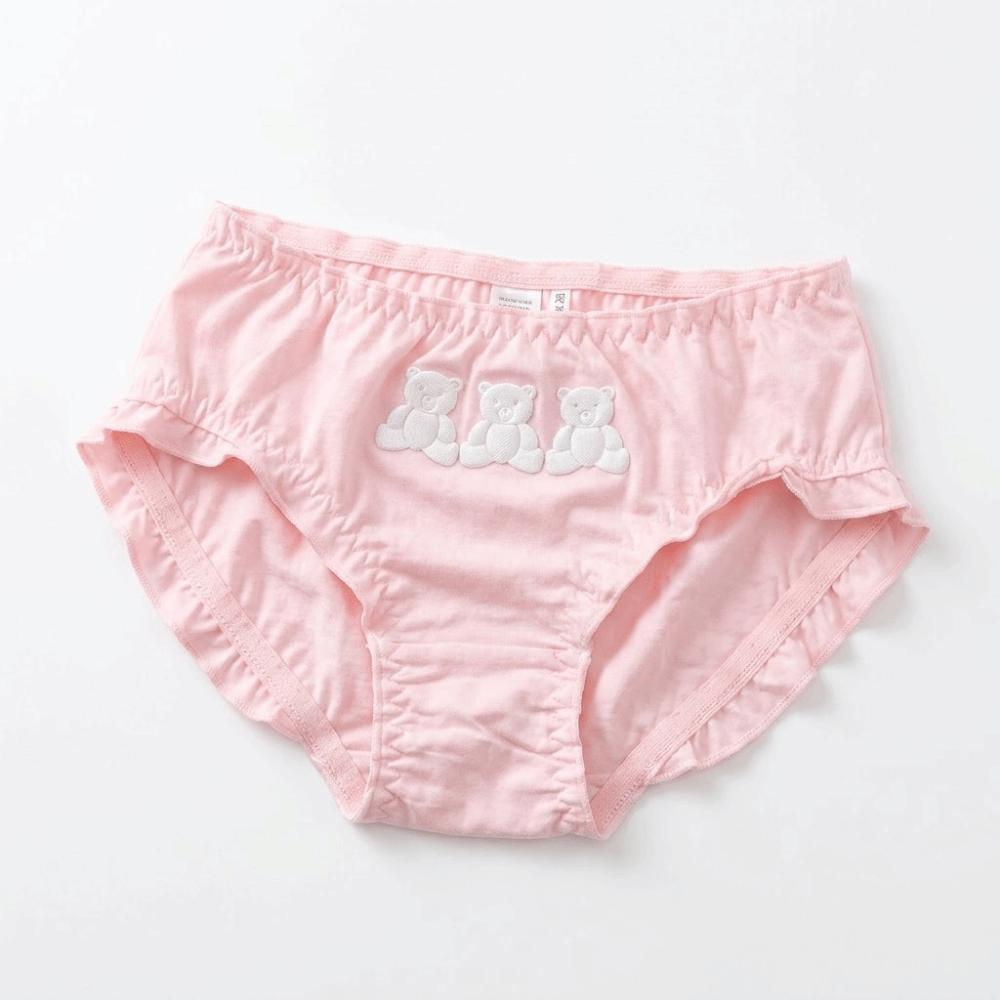 Lolita 3 Bears Panties Low Waist Cotton Panties Lovely Ruffle Briefs Women