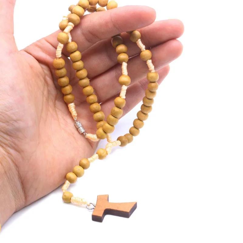 Necklace Trendy Virgin Holy Handmade Christian Rosary Praying Jewelry Cross Pendant Necklace Fashion Catholic Religious Orthodox