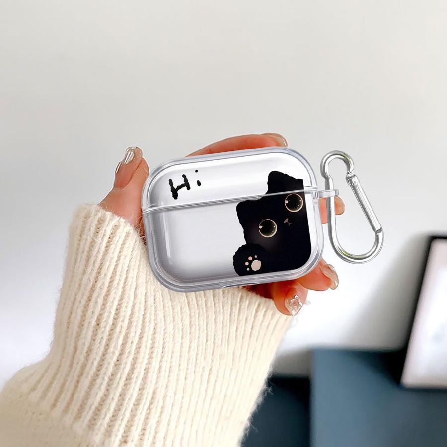 Hello Cute Cat Case For Airpods 1 Pro3 Pro Pro2 2 3 4 Clear Earphone Cases Cover