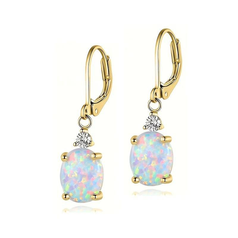 Unique Oval Pigeon Egg Drop Earrings With Tassel Fashionable Long Dangle Earrings For Women Jewelry