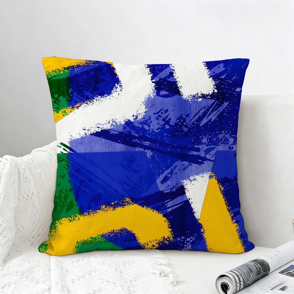 Pattern Brazil Style Cushion Cover Natural Linen Pillowcase Set AllinOne Decor for Sofa Bedroom  Chair