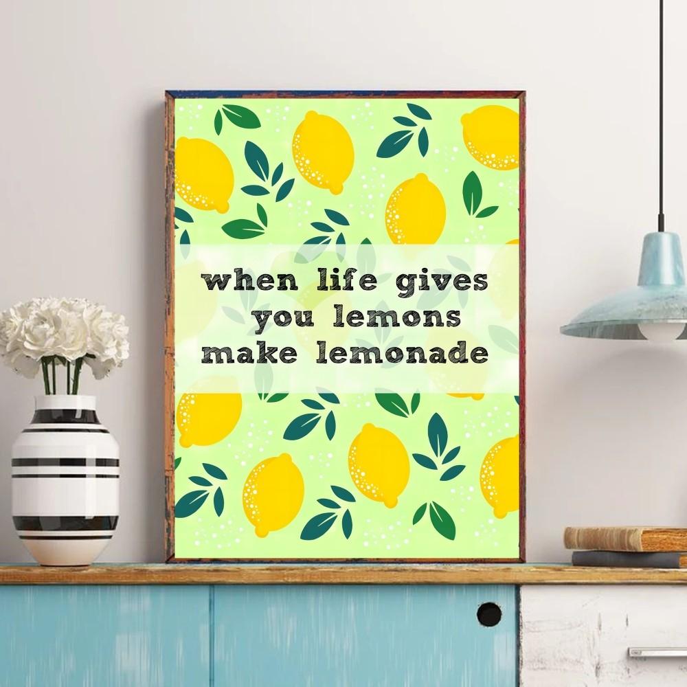 Fruit lemon Vintage Posters Sticky Whitepaper Prints Posters Artwork Posters Wall Stickers