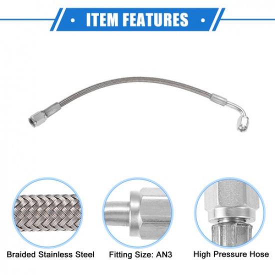 Single Car AN3 Turbo Oil Feed Line 90 Degree to Straight Hose End Universal