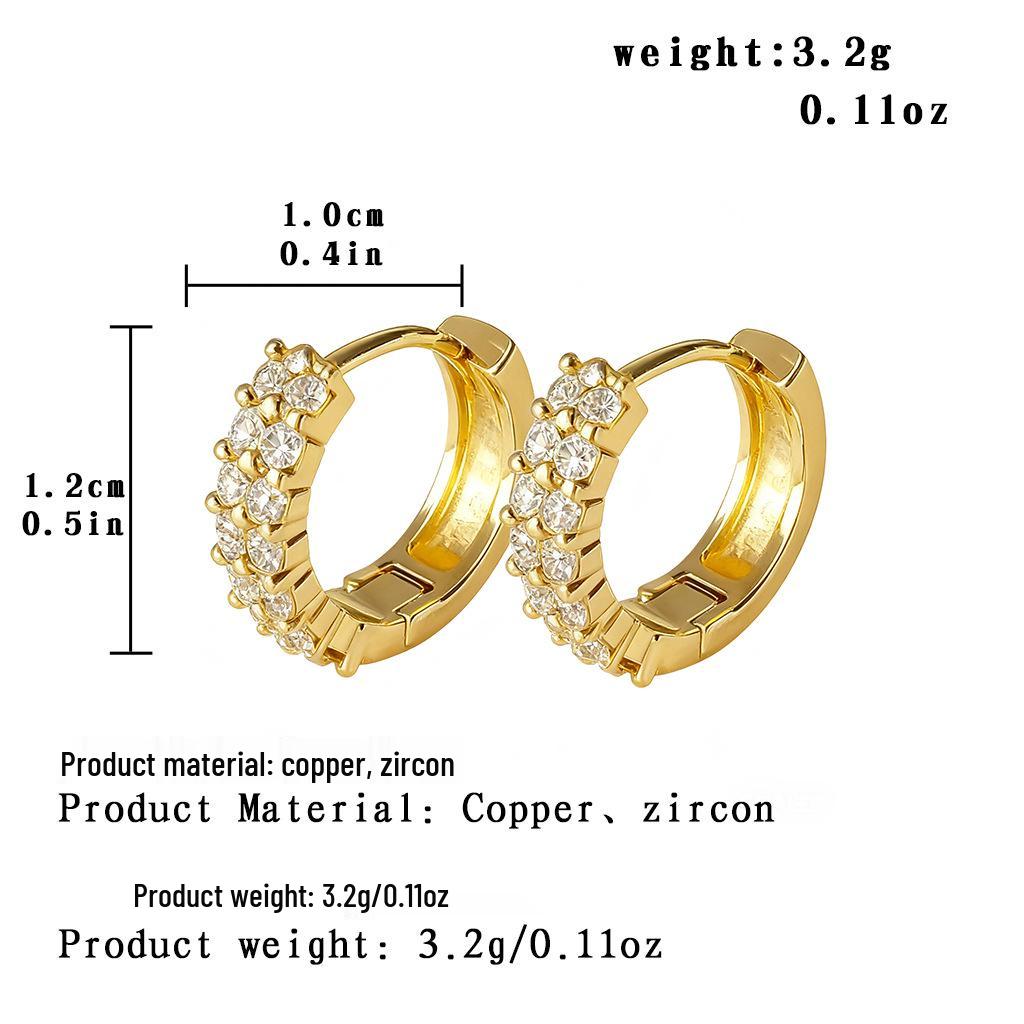 Геометрические циркониевые круглые ушные манжеты - Элегантные, универсальные роскошные серьги для женщин