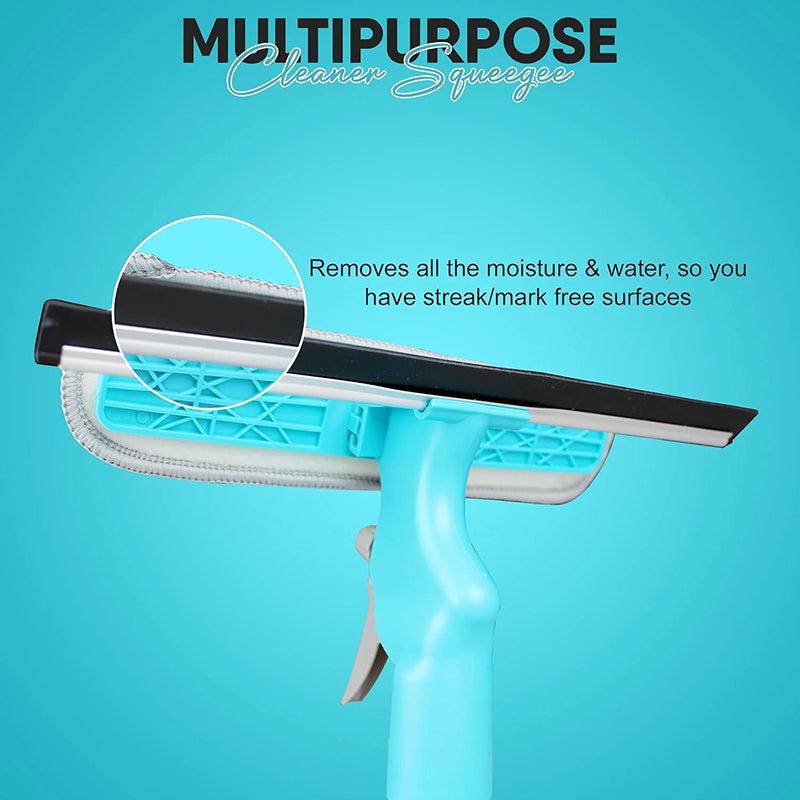 4-In-1 Glass Cleaner Combines A Wiper, Scraper, Brush And Spray Bottle Home Multifunction Window Glass Cleaner Tool