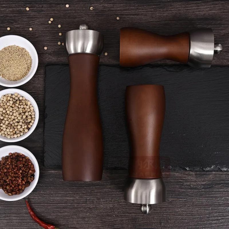 Leeseph Premium Beech Pepper Mill, Salt and Pepper Grinder - Precision Carbon Steel Rotor Use for Peppercorn, Sea Salt, Pepper
