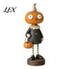 Cartoon Humanoid Desktop Statues Halloween Pumpkin/Skeleton Figurine, Resin Ornament, Retro Rustic Ornament Set Statue for Autumn Harvest Thanksgiving
