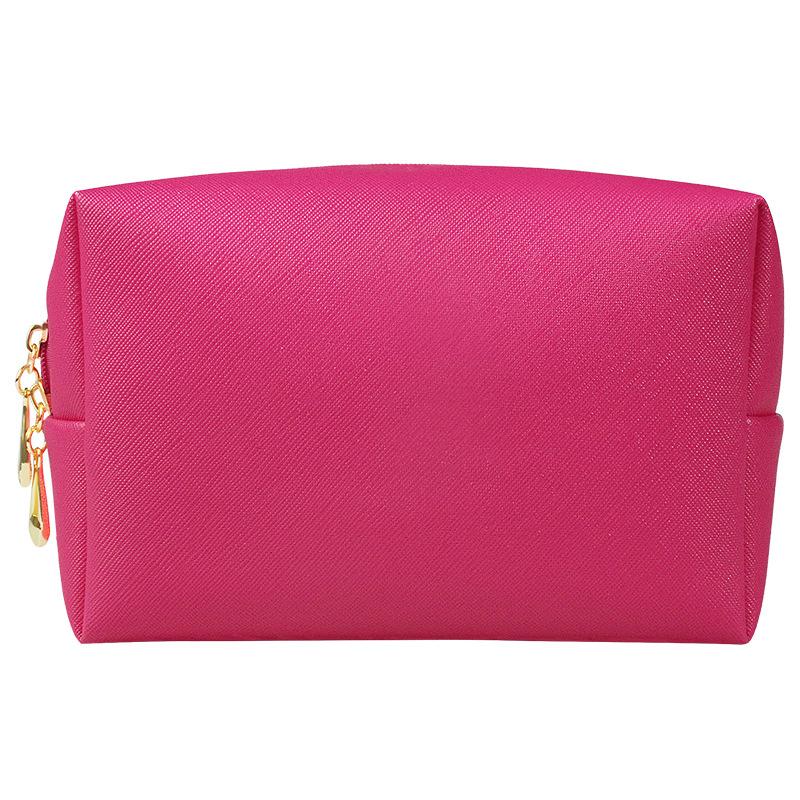 Cosmetic Bag Women Popular Product Pu Hand-Held Portable Square Waterproof Zipper Cute Travel Makeup Skincare Bag