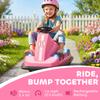 Kids Bumper Car, 360 Degrees Rotation Spin Electric Waltzer Car with LED Lights, Music for Ages 3-8 Years Old, Pink