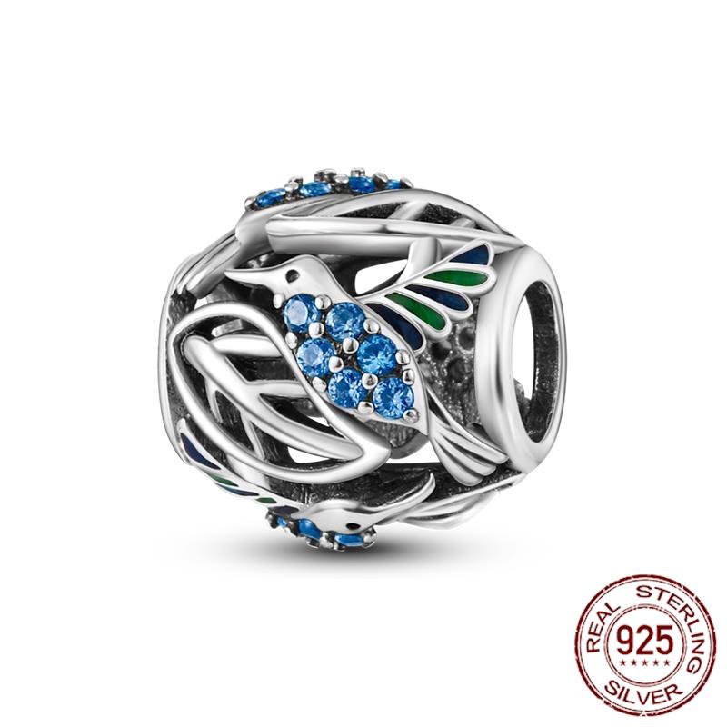 Mula Koppar Blå Resa Flygplan Berlocker Hänge Pärlor Passar Originalpan Armband Smycken För Kvinnor Diy Gåva