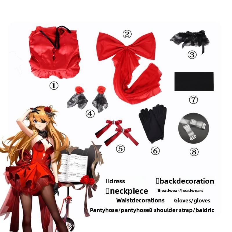 Neon Genesis Evangelion Asuka Langley Soryu Cosplay Costume With Polyester Fabric For Anime Enthusiasts S