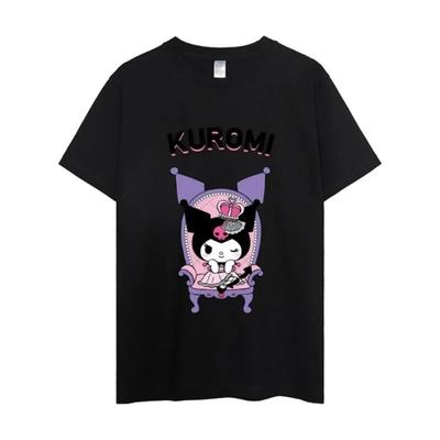 MINISO Kuromi T Shirt Women Couple Combination Clothes Short Sleeve Collar Fashion Man Cotton
