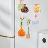 6PCS/SET Exquisite Acrylic Vase Sticker Decorative Magnetic Backing Refrigerator Sticker Stylish Excluding Plants