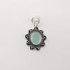 Aqua Chalcedony Gemstone 925 Sterling Silver Boho Jewelry Handmade Designer Pendant 1.37" CP-40-19