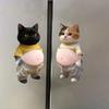 2Pcs 3D Belly Cat Anti-collision Sticker Anxiety Stress Relief Elastic Tummy Cartoon Kitten Decal Silicone Belly Animal Buffer Sticker