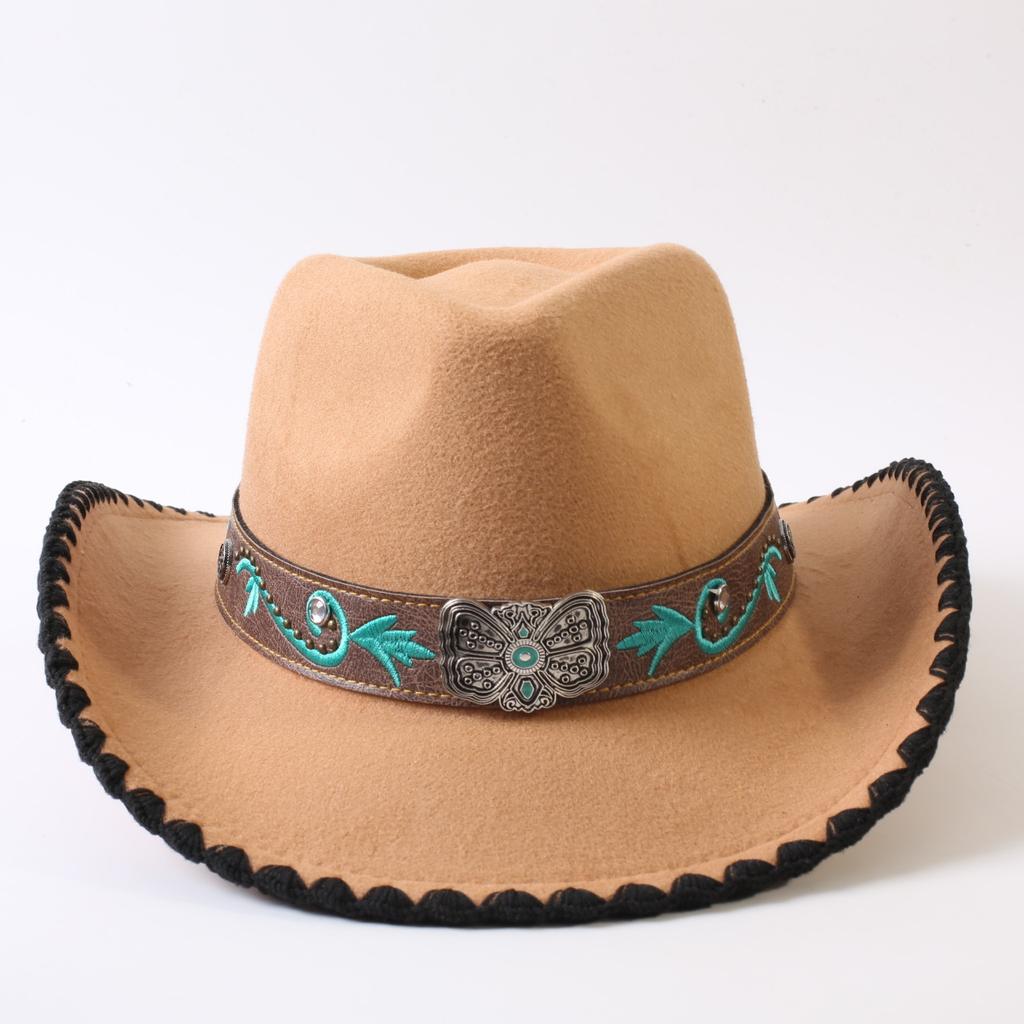 Popular European and American Classic Retro Western Cowboy Hats, Men's and Women's Fashion High-end Peach Heart Top Hats