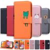 Wallet Card Holder Case For A01 A05S A13 A14 A16 A34 A35 A36 A52 A52S A53 A54 A55 A56 5G S25 S24 Ultra Plus Cute Animal Cover