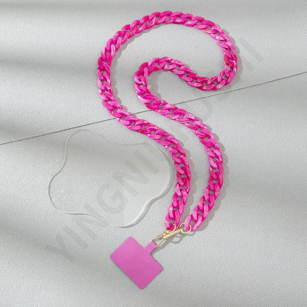 European and American Fashion Solid Color Acrylic Chain Mobile Phone Chain Long Neck Hanging Convenient Messenger Mobile Phone Hanging Chain 