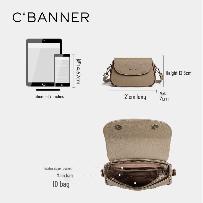 C.BANNER Top-Grain Cowhide Women's Shoulder Crossbody Bag