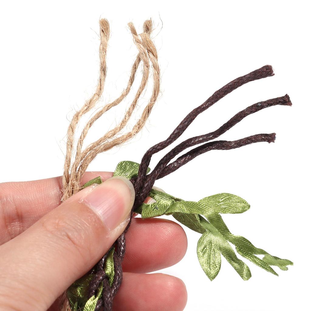 5Yards/Roll Artificial Vine Leaves Weaving Hemp Rope Simulation Green Leaves For Home Wedding Party Gift Bouquet Wrap Decoration