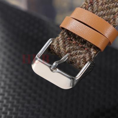 Correa de Cuero de Vaca Tweed Nylon 18 mm 20 mm 22 mm con Cierre Rápido Pulsera Tejida Correa de Reloj Inteligente para Omega para Seiko