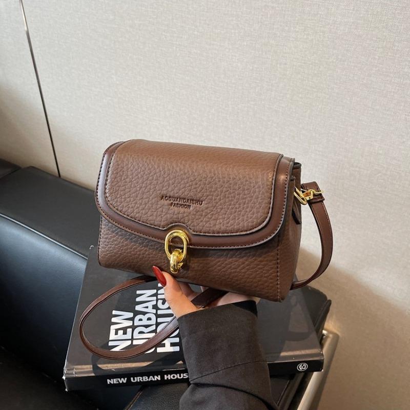 Niche design bag women's summer new simple fashion soft leather high sense retro shoulder small square bag