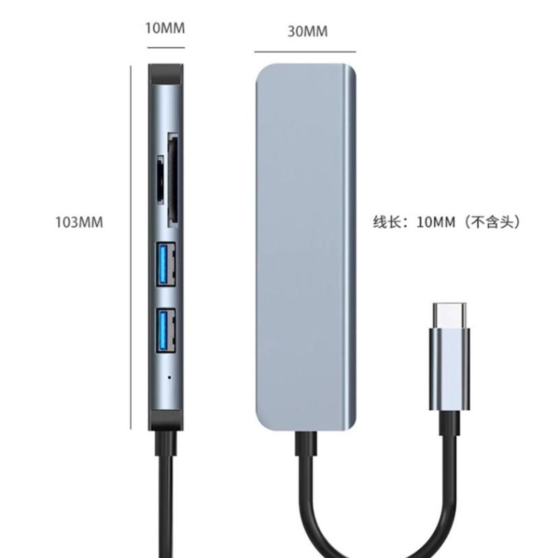 Multiports USB C Expansion Hub Featuring  Card Slot & Speed  5Gbps Data Transfer USB Docking Station for Computers