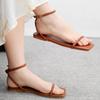 Fashion Fashion Gold Narrow Band Flat Sandals Women Comfort Ankle Buckle Brand Designer Shoes Summer Outdoor 43 Large Size Beach Sandals